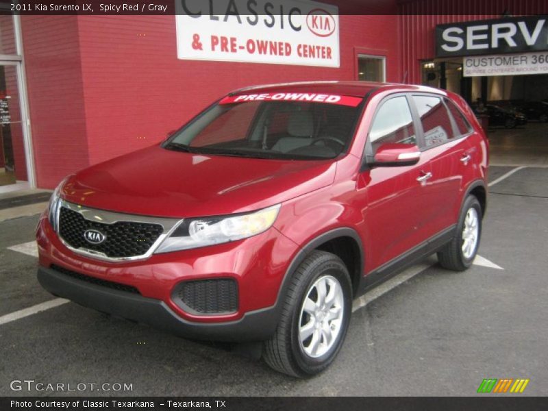 Spicy Red / Gray 2011 Kia Sorento LX