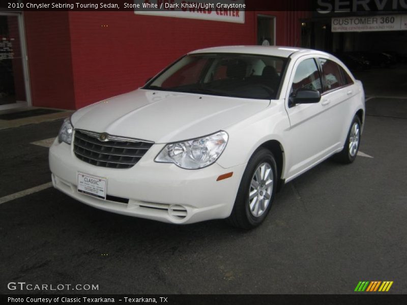 Stone White / Dark Khaki/Light Graystone 2010 Chrysler Sebring Touring Sedan