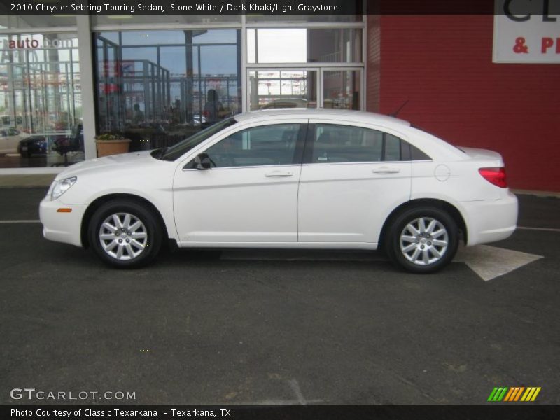 Stone White / Dark Khaki/Light Graystone 2010 Chrysler Sebring Touring Sedan