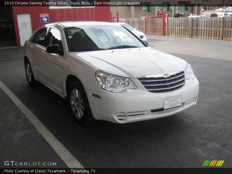 Stone White / Dark Khaki/Light Graystone 2010 Chrysler Sebring Touring Sedan