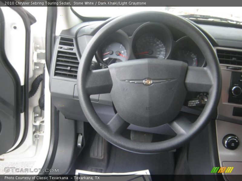 Stone White / Dark Khaki/Light Graystone 2010 Chrysler Sebring Touring Sedan