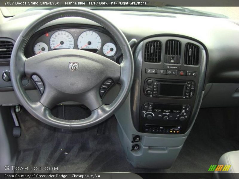Marine Blue Pearl / Dark Khaki/Light Graystone 2007 Dodge Grand Caravan SXT