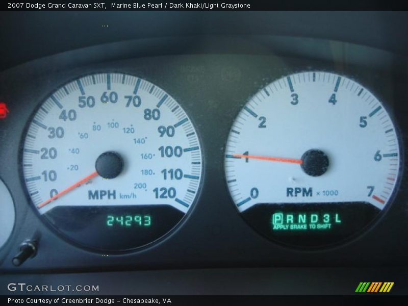 Marine Blue Pearl / Dark Khaki/Light Graystone 2007 Dodge Grand Caravan SXT