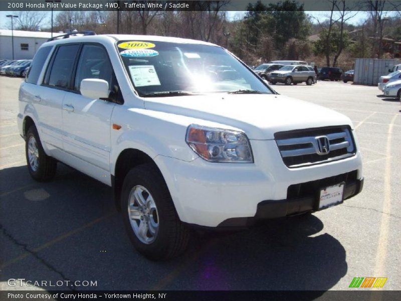 Taffeta White / Saddle 2008 Honda Pilot Value Package 4WD