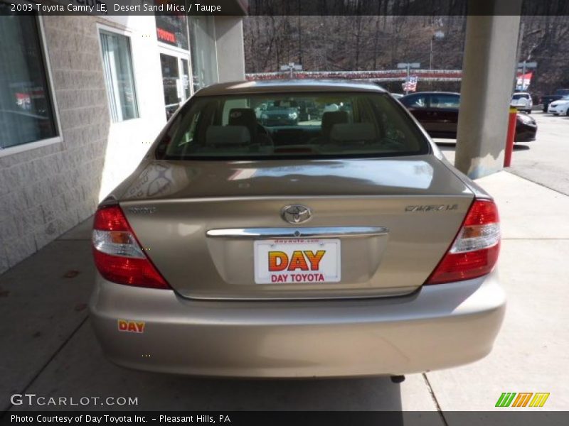 Desert Sand Mica / Taupe 2003 Toyota Camry LE