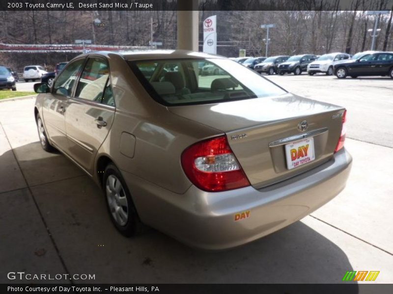 Desert Sand Mica / Taupe 2003 Toyota Camry LE