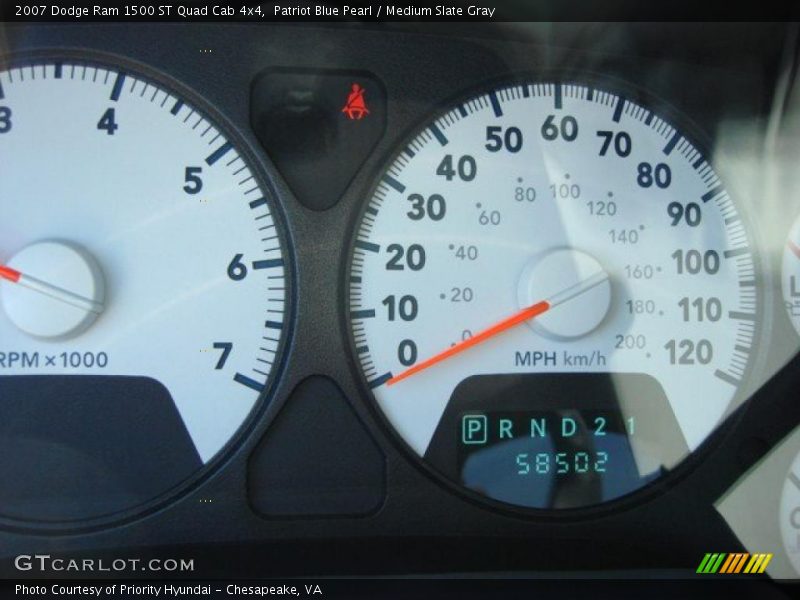 Patriot Blue Pearl / Medium Slate Gray 2007 Dodge Ram 1500 ST Quad Cab 4x4