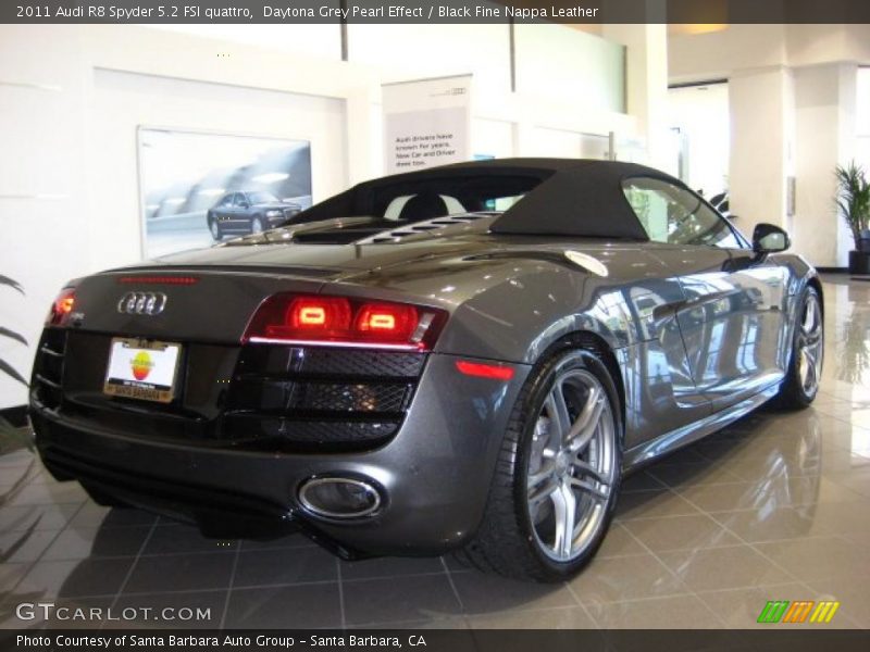 Daytona Grey Pearl Effect / Black Fine Nappa Leather 2011 Audi R8 Spyder 5.2 FSI quattro