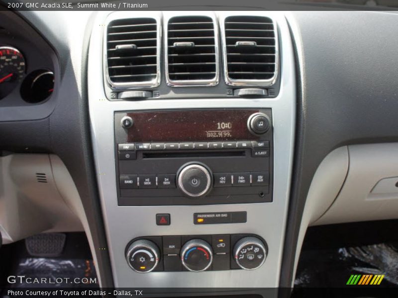 Controls of 2007 Acadia SLE