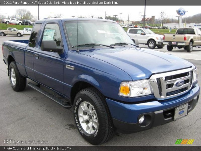 Vista Blue Metallic / Medium Dark Flint 2011 Ford Ranger XLT SuperCab 4x4