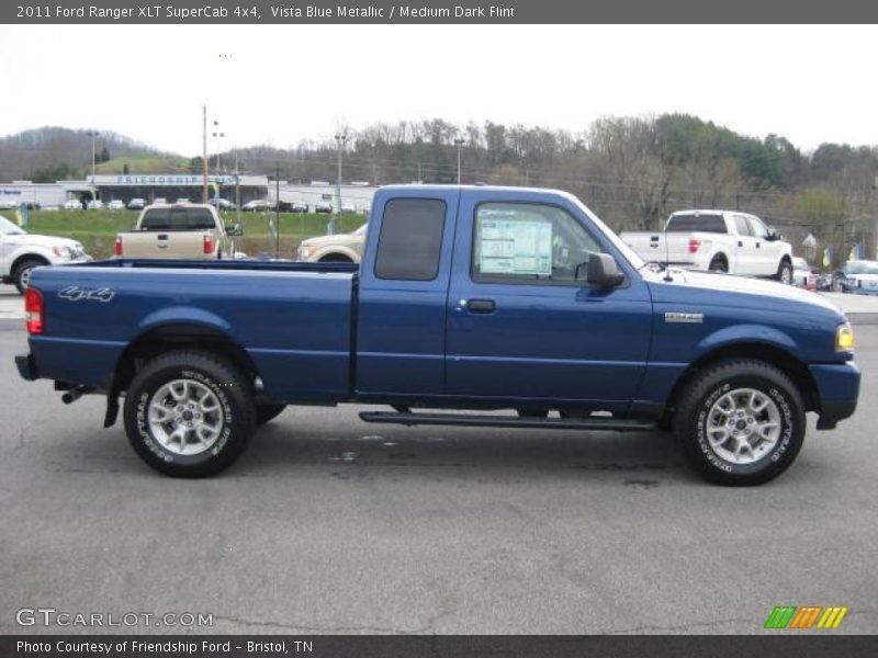 Vista Blue Metallic / Medium Dark Flint 2011 Ford Ranger XLT SuperCab 4x4