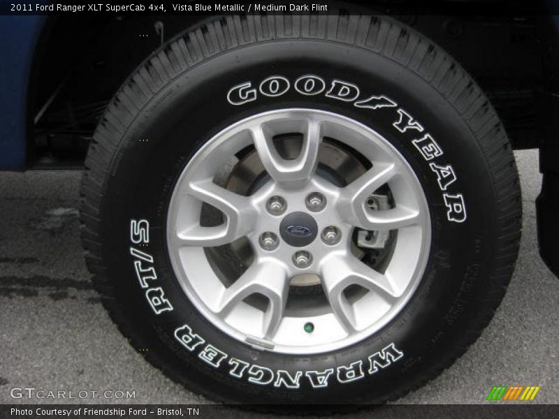 Vista Blue Metallic / Medium Dark Flint 2011 Ford Ranger XLT SuperCab 4x4