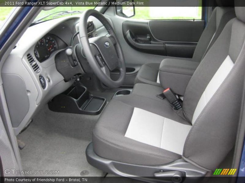 Vista Blue Metallic / Medium Dark Flint 2011 Ford Ranger XLT SuperCab 4x4