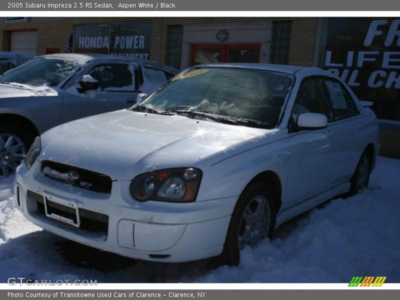Aspen White / Black 2005 Subaru Impreza 2.5 RS Sedan