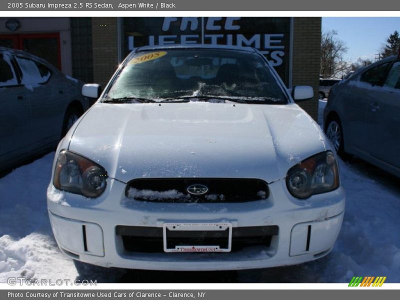 Aspen White / Black 2005 Subaru Impreza 2.5 RS Sedan