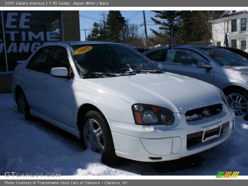 Aspen White / Black 2005 Subaru Impreza 2.5 RS Sedan