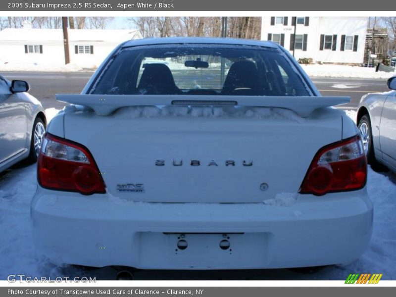 Aspen White / Black 2005 Subaru Impreza 2.5 RS Sedan