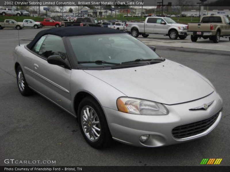 Brilliant Silver Metallic / Dark Slate Gray 2002 Chrysler Sebring Limited Convertible