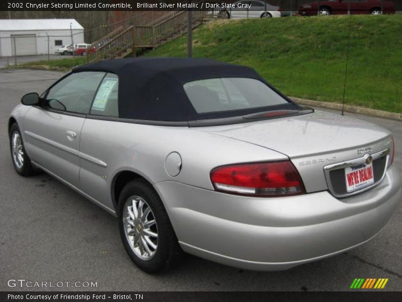 Brilliant Silver Metallic / Dark Slate Gray 2002 Chrysler Sebring Limited Convertible
