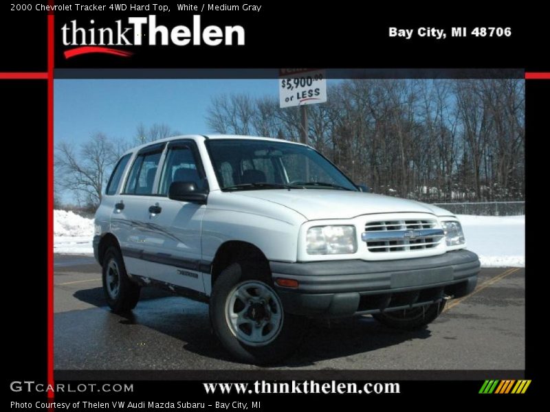 White / Medium Gray 2000 Chevrolet Tracker 4WD Hard Top