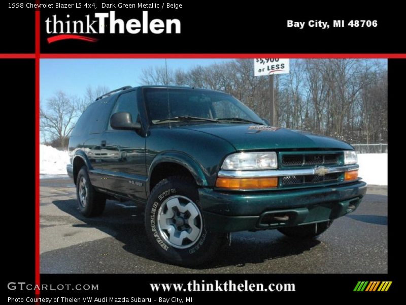 Dark Green Metallic / Beige 1998 Chevrolet Blazer LS 4x4