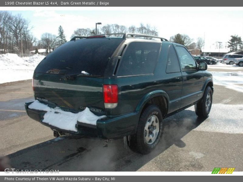 Dark Green Metallic / Beige 1998 Chevrolet Blazer LS 4x4