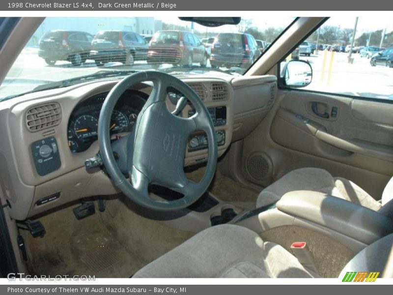 Dark Green Metallic / Beige 1998 Chevrolet Blazer LS 4x4