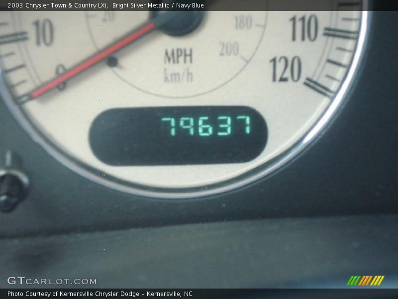Bright Silver Metallic / Navy Blue 2003 Chrysler Town & Country LXi