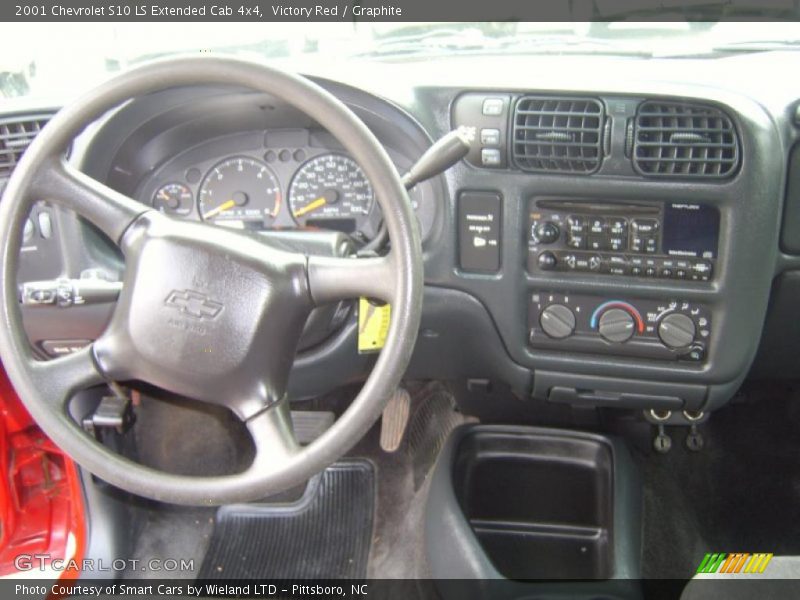 Victory Red / Graphite 2001 Chevrolet S10 LS Extended Cab 4x4