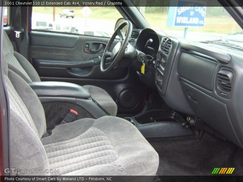 Victory Red / Graphite 2001 Chevrolet S10 LS Extended Cab 4x4