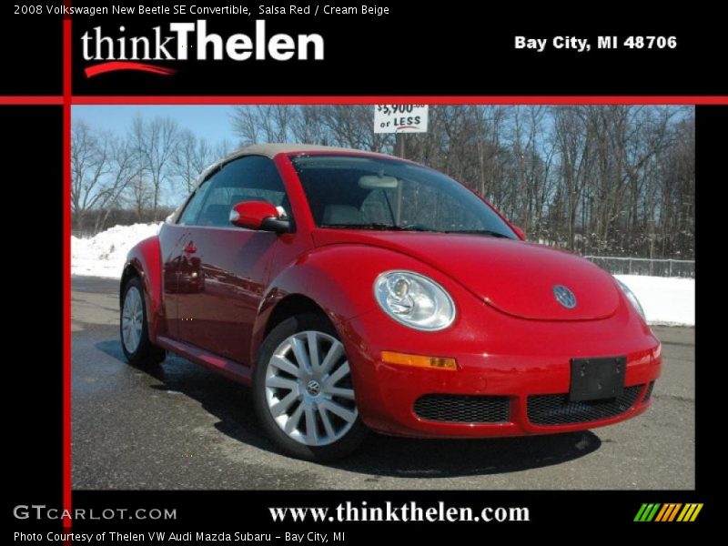 Salsa Red / Cream Beige 2008 Volkswagen New Beetle SE Convertible
