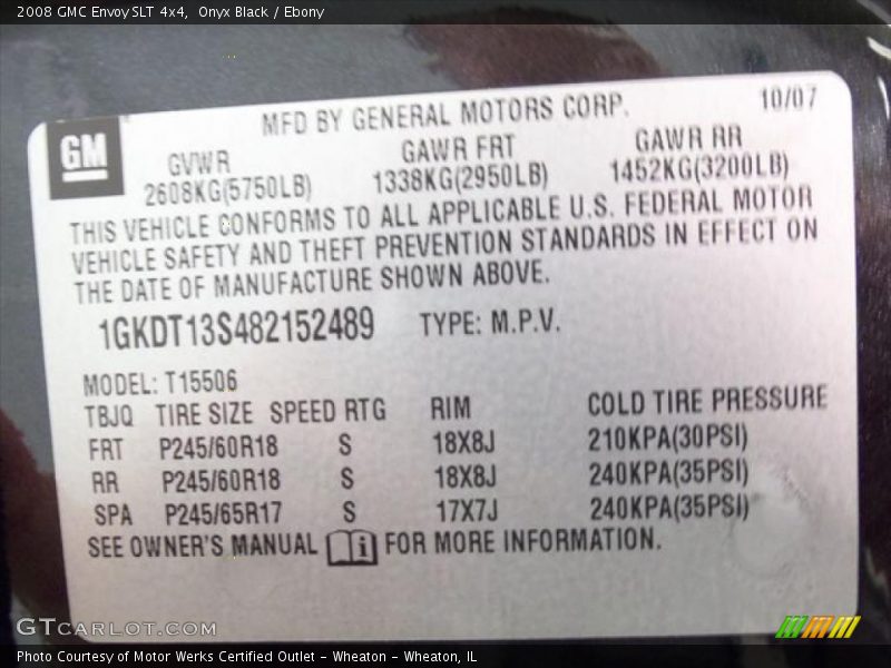 Onyx Black / Ebony 2008 GMC Envoy SLT 4x4