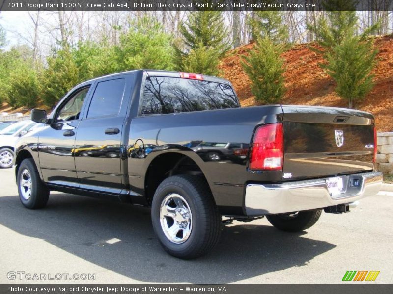 Brilliant Black Crystal Pearl / Dark Slate Gray/Medium Graystone 2011 Dodge Ram 1500 ST Crew Cab 4x4