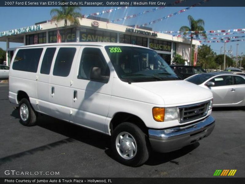 Oxford White / Medium Flint Grey 2007 Ford E Series Van E350 Super Duty XL Passenger