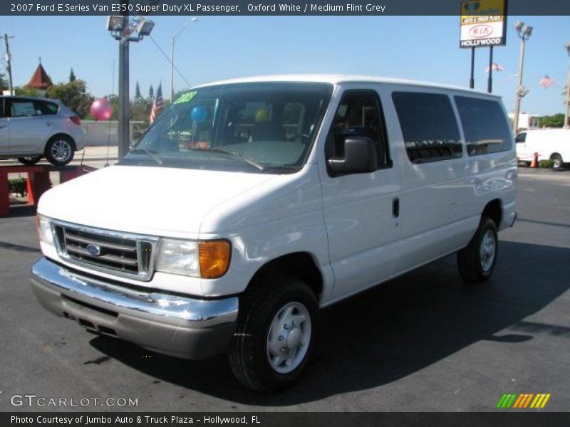 Oxford White / Medium Flint Grey 2007 Ford E Series Van E350 Super Duty XL Passenger