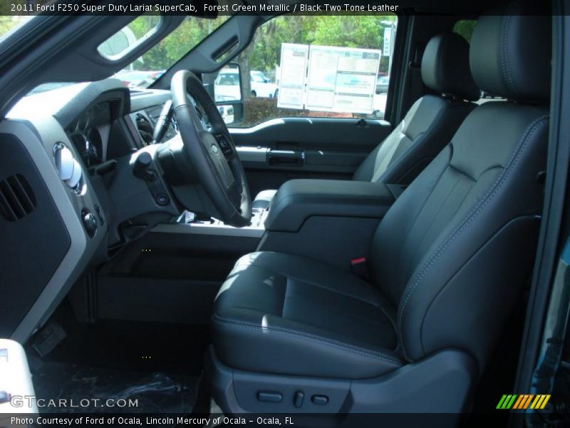  2011 F250 Super Duty Lariat SuperCab Black Two Tone Leather Interior