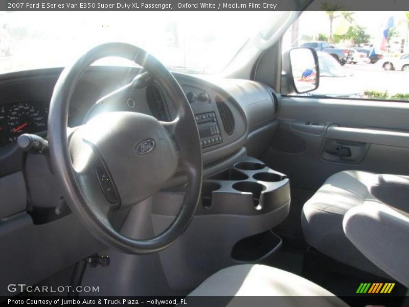Oxford White / Medium Flint Grey 2007 Ford E Series Van E350 Super Duty XL Passenger