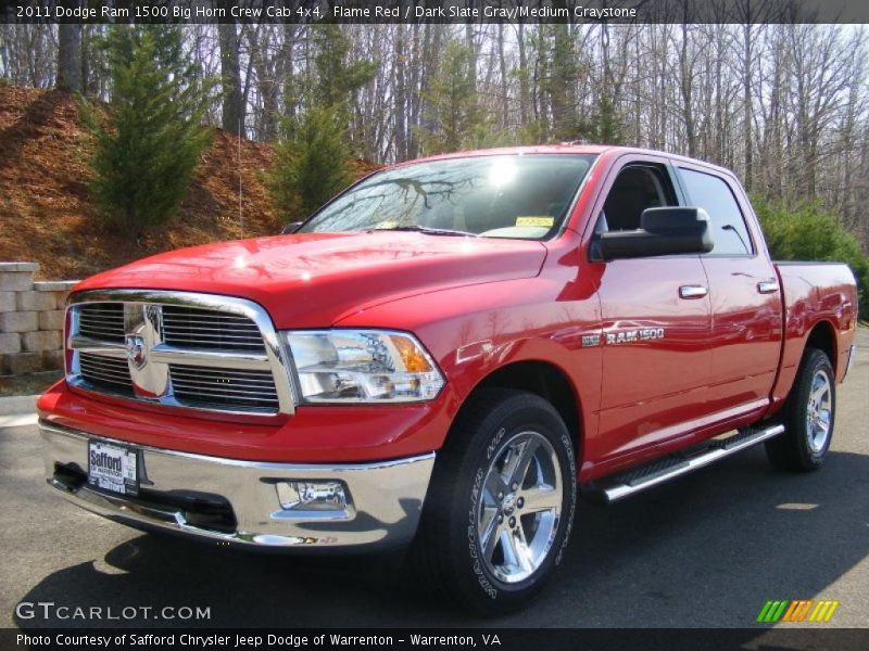 Flame Red / Dark Slate Gray/Medium Graystone 2011 Dodge Ram 1500 Big Horn Crew Cab 4x4