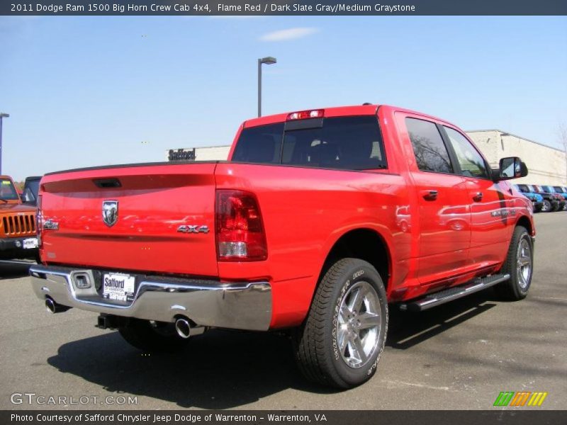 Flame Red / Dark Slate Gray/Medium Graystone 2011 Dodge Ram 1500 Big Horn Crew Cab 4x4