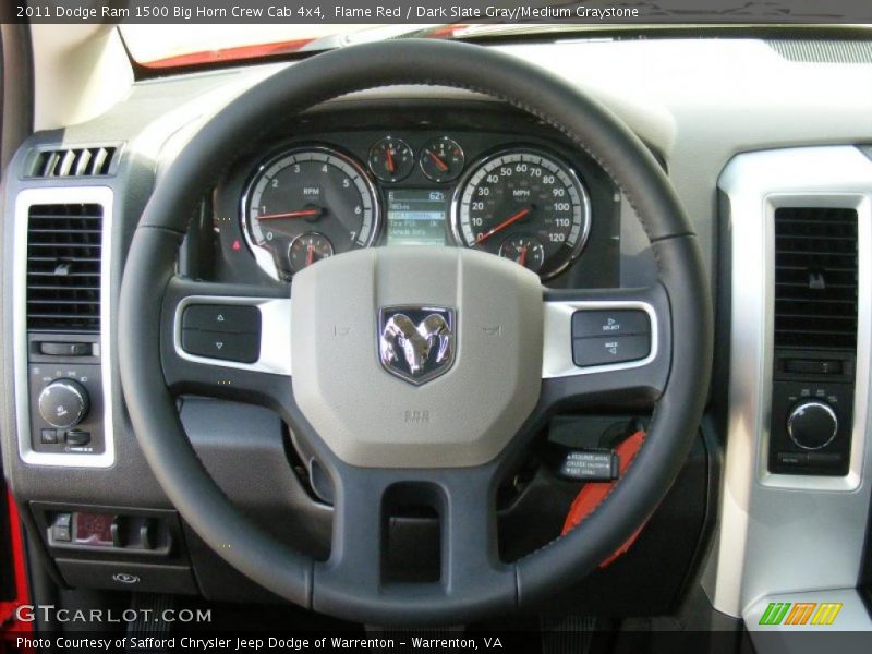  2011 Ram 1500 Big Horn Crew Cab 4x4 Steering Wheel