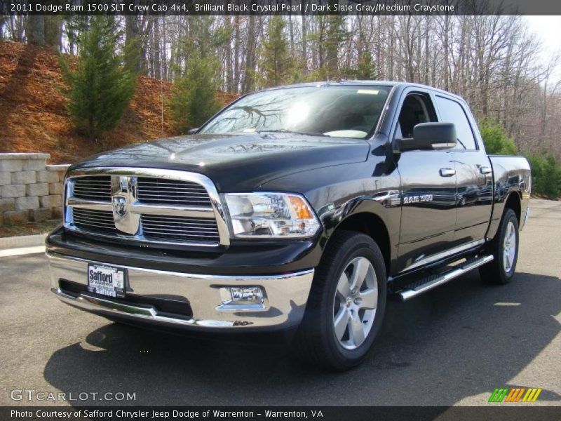 Brilliant Black Crystal Pearl / Dark Slate Gray/Medium Graystone 2011 Dodge Ram 1500 SLT Crew Cab 4x4