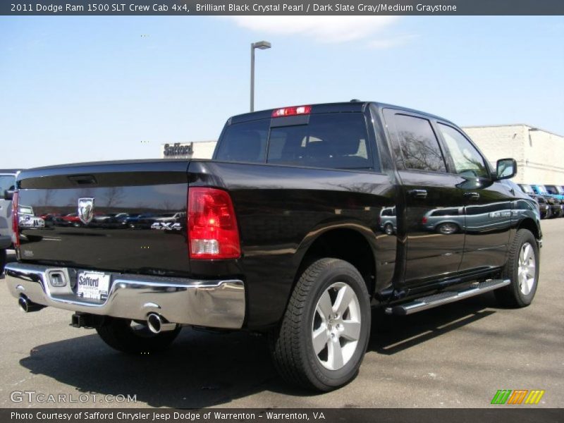 Brilliant Black Crystal Pearl / Dark Slate Gray/Medium Graystone 2011 Dodge Ram 1500 SLT Crew Cab 4x4