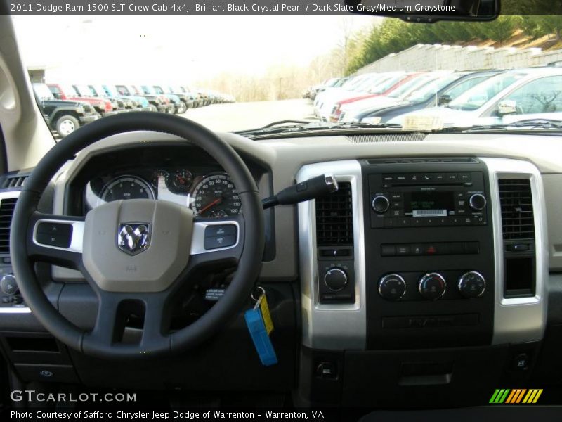 Brilliant Black Crystal Pearl / Dark Slate Gray/Medium Graystone 2011 Dodge Ram 1500 SLT Crew Cab 4x4