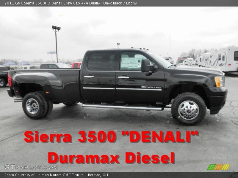 Onyx Black / Ebony 2011 GMC Sierra 3500HD Denali Crew Cab 4x4 Dually