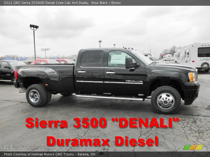 Onyx Black / Ebony 2011 GMC Sierra 3500HD Denali Crew Cab 4x4 Dually