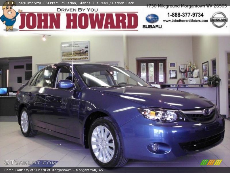 Marine Blue Pearl / Carbon Black 2011 Subaru Impreza 2.5i Premium Sedan