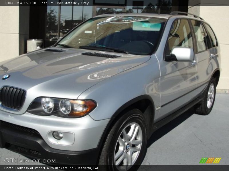 Titanium Silver Metallic / Grey 2004 BMW X5 3.0i