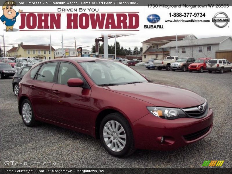 Camellia Red Pearl / Carbon Black 2011 Subaru Impreza 2.5i Premium Wagon
