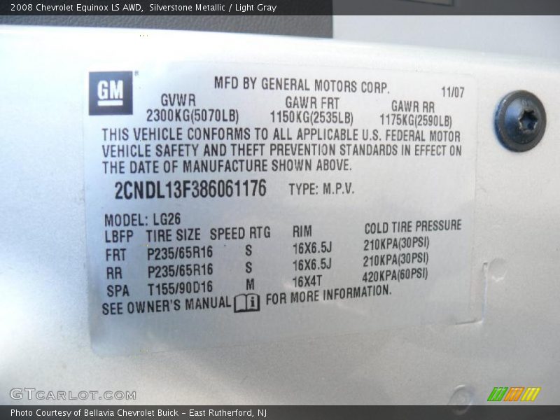 Silverstone Metallic / Light Gray 2008 Chevrolet Equinox LS AWD