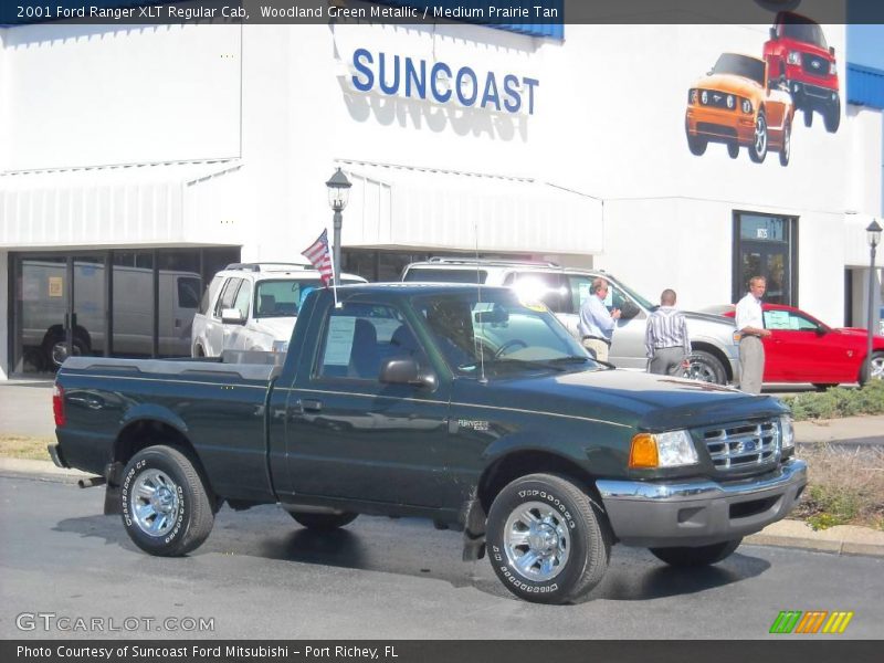 Woodland Green Metallic / Medium Prairie Tan 2001 Ford Ranger XLT Regular Cab